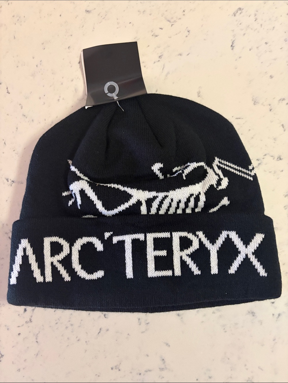 Arc'teryx Black and White Logo Cuff Beanie